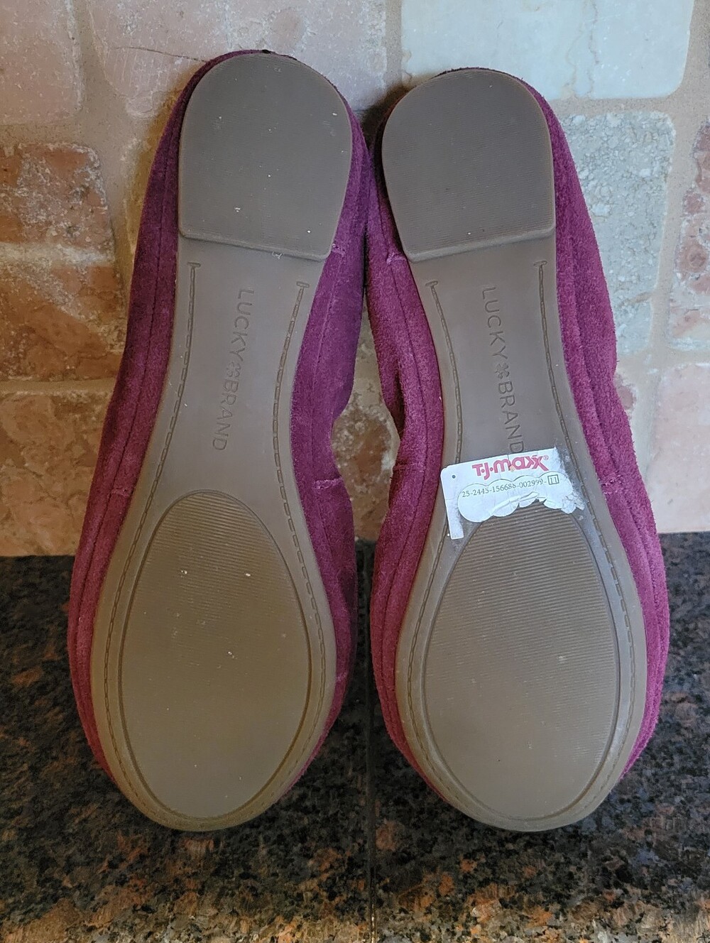LUCKY BRAND Red Suede Flats 7 1/2 - Picture 4 of 6